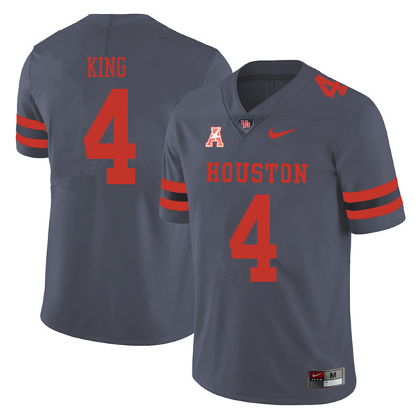 2018 Men #4 D'Eriq King Houston Cougars College Football Jerseys Sale-Gray